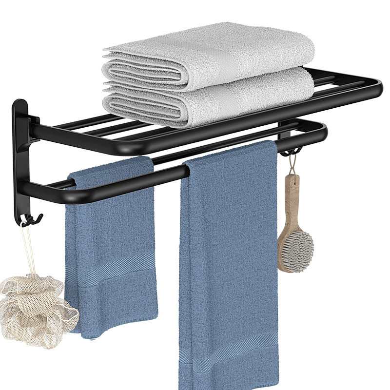 Bathroom Accessories Towel Rack Wall-mounted Aluminum Towel Rack