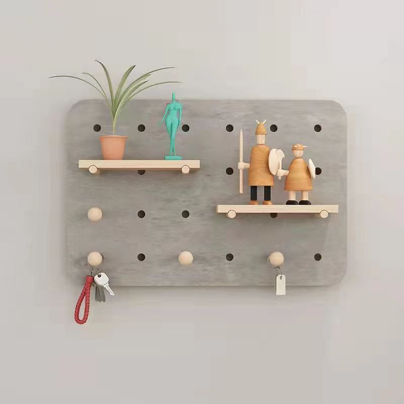 Factory Directly Modern Wood Pegboard Shelf Minimalist Shelving For Electrical box cover