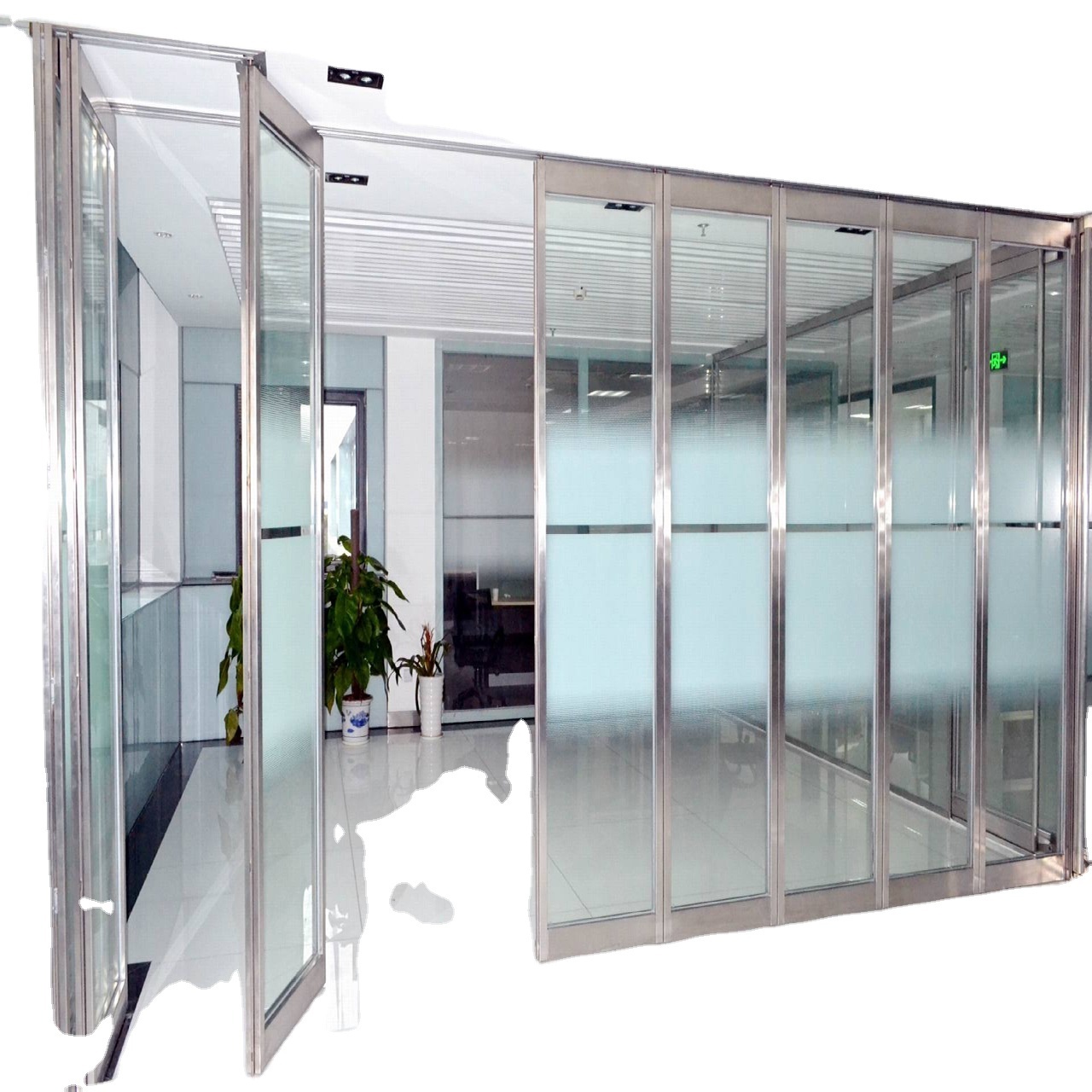 Partitioning Electric Partition Walls Electrically Operated Movable Glass Modern Gold Metal Office Furniture School Wall 38-50db