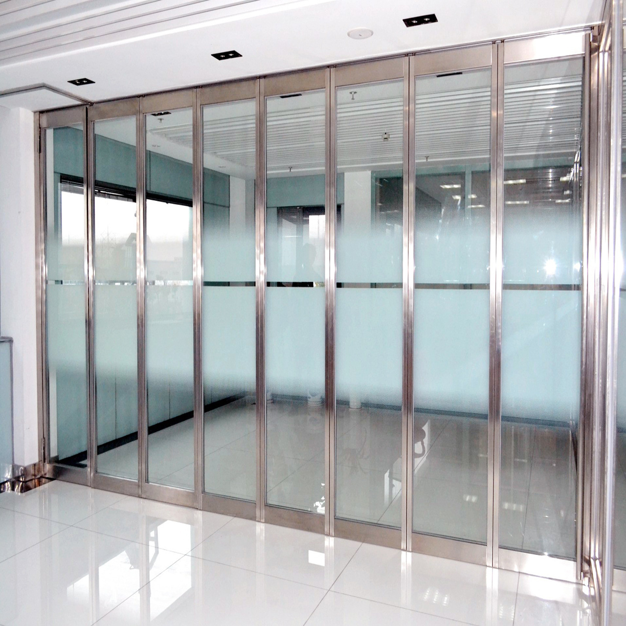 Partitioning Electric Partition Walls Electrically Operated Movable Glass Modern Gold Metal Office Furniture School Wall 38-50db