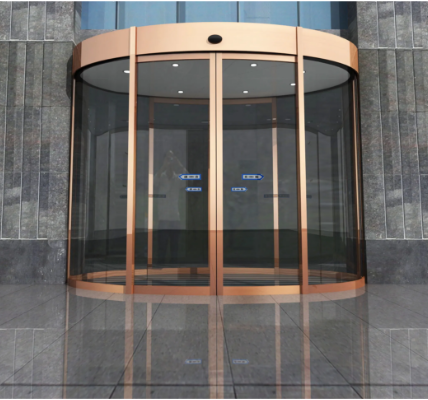 Aluminium Door Curved Glass Sliding Doors Full Circular Automatic Curved Door Round Entrance Gate