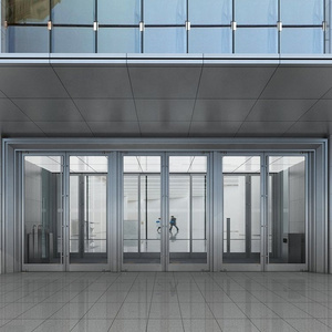 Custom Used Commercial Glass Entry Doors Exterior Metal Front Balanced Door Aluminum Glass Door