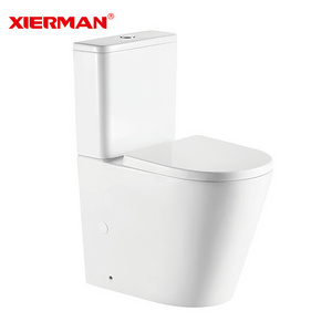 European Standard Comfort Height  Ceramic Bathroom Closed Coupled WC Toilets Luxury Soft Closing Seat Cover WC Toilet Bowl