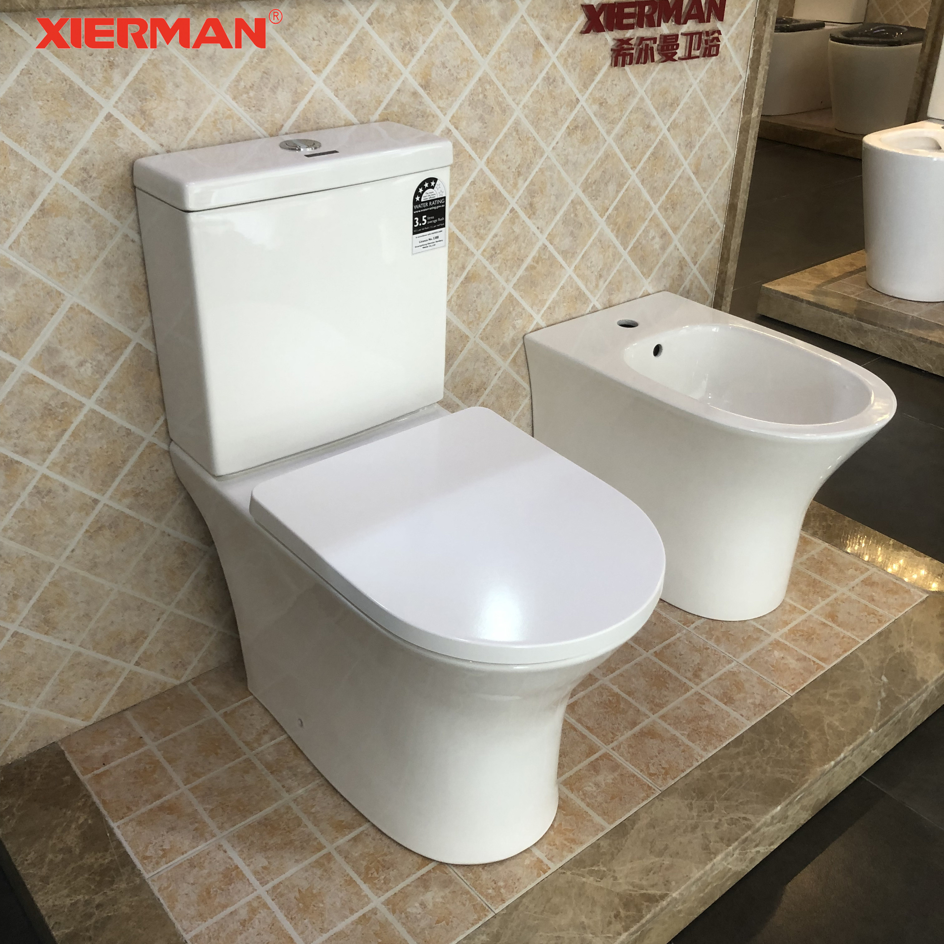 watermark CE Europe sanitaryware New Design Product modern seat two pieces ceramic toilet