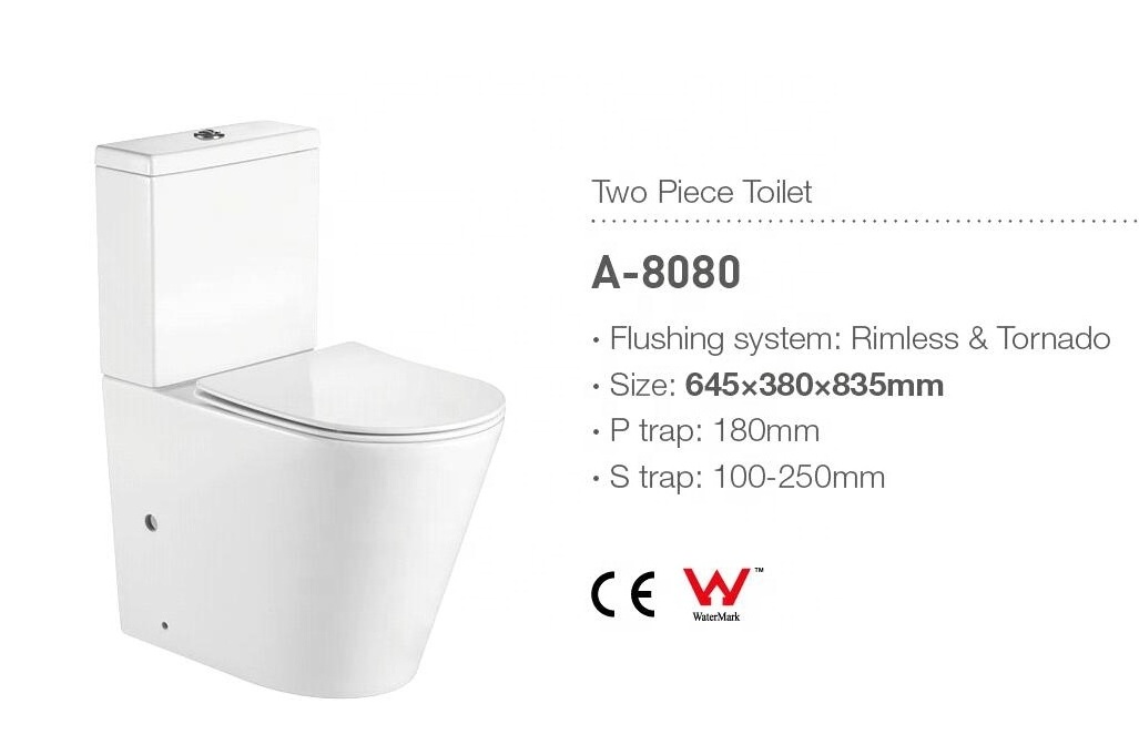 European Modern Bathroom Ceramic Soft Closing Seat Cover WC Toilet Sanitary Ware Back to Wall Comfort Height Toilet