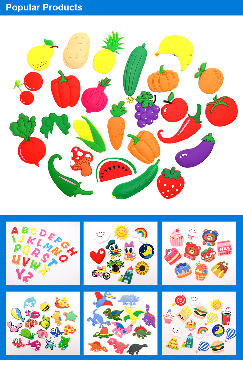 Animal Fruit Alphabet Shaped Fridge Magnet Customised Logo Refrigerator Sticker for Memo