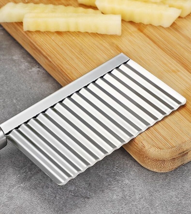 Stainless steel 430 French Fry Cutter Corrugated Cutting Knife Potato Slicer Onion Slicer Wavy Cutter with Hook