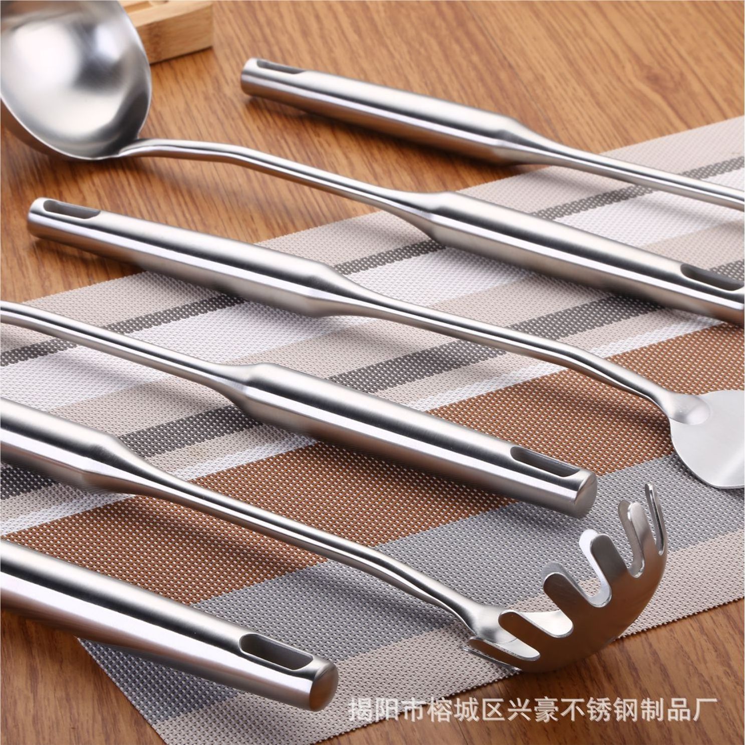 Custom Non stick Kitchen gadgets gold rose gold plating cooking tools stainless steel utensil set with stand