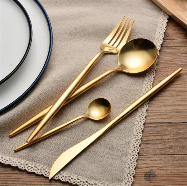 Luxury Italian Stainless Steel Bulk Gold Flatware