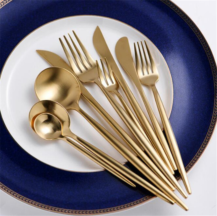 Luxury Italian Stainless Steel Bulk Gold Flatware