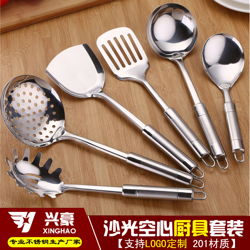 Trade Assurance Kitchen Soup Ladle Skimmer Turner Spatula Rice Scoop Utensil Sets Stainless Steel Modern Customized Silicone