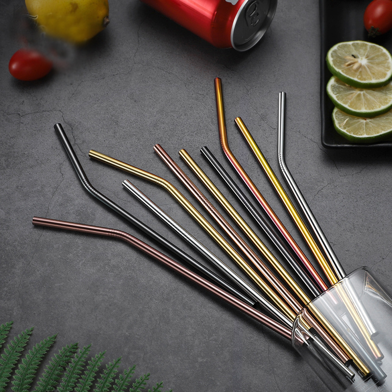 Eco Friendly straight reusable 18/8 stainless steel drinking metal straw