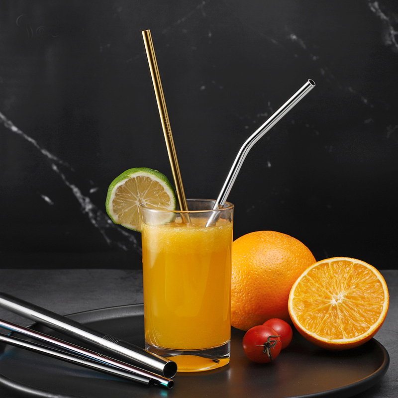 Eco Friendly straight reusable 18/8 stainless steel drinking metal straw