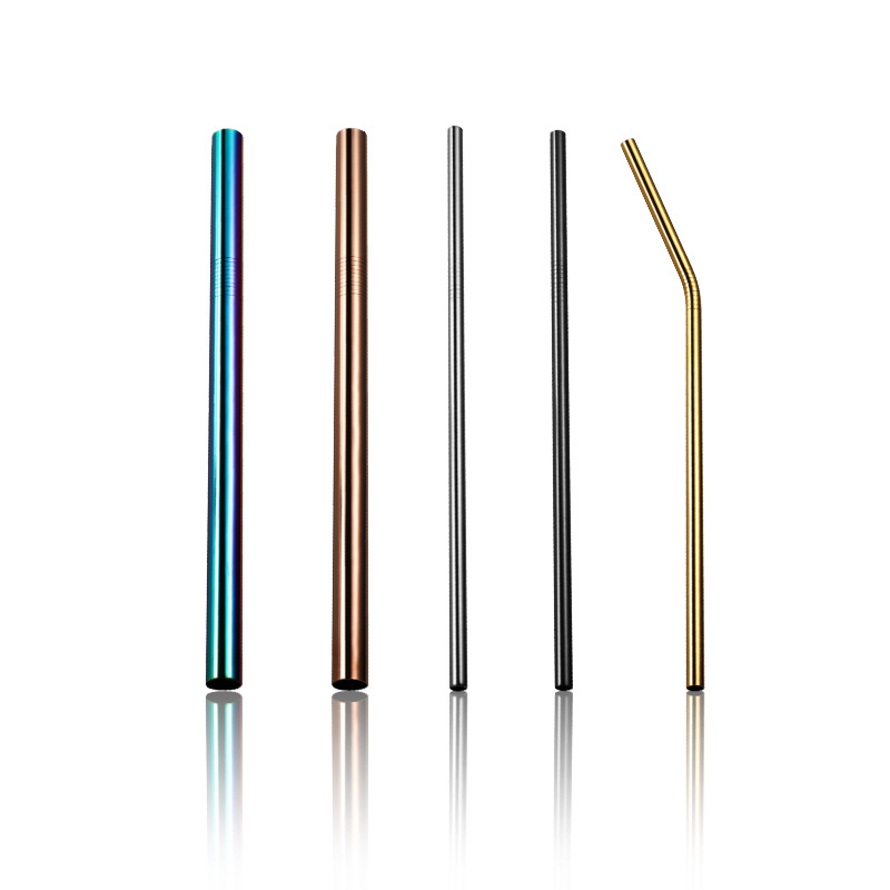 Eco Friendly straight reusable 18/8 stainless steel drinking metal straw