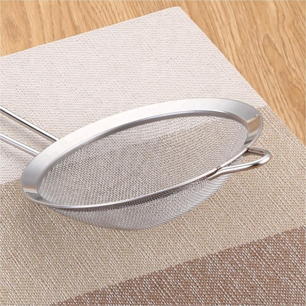 Practical Kitchen Stainless Steel Colander Flour Sifter Fine Mesh Strainer Sieve with Handle