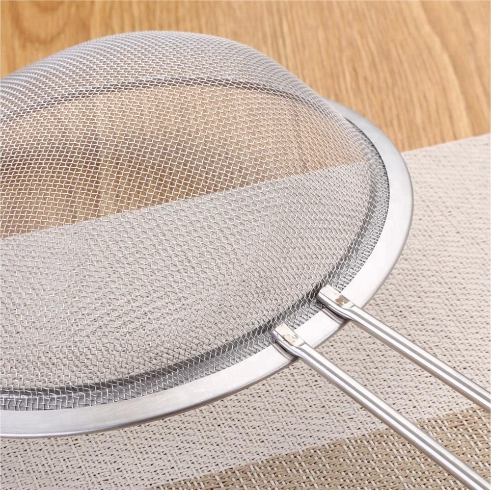 Practical Kitchen Stainless Steel Colander Flour Sifter Fine Mesh Strainer Sieve with Handle