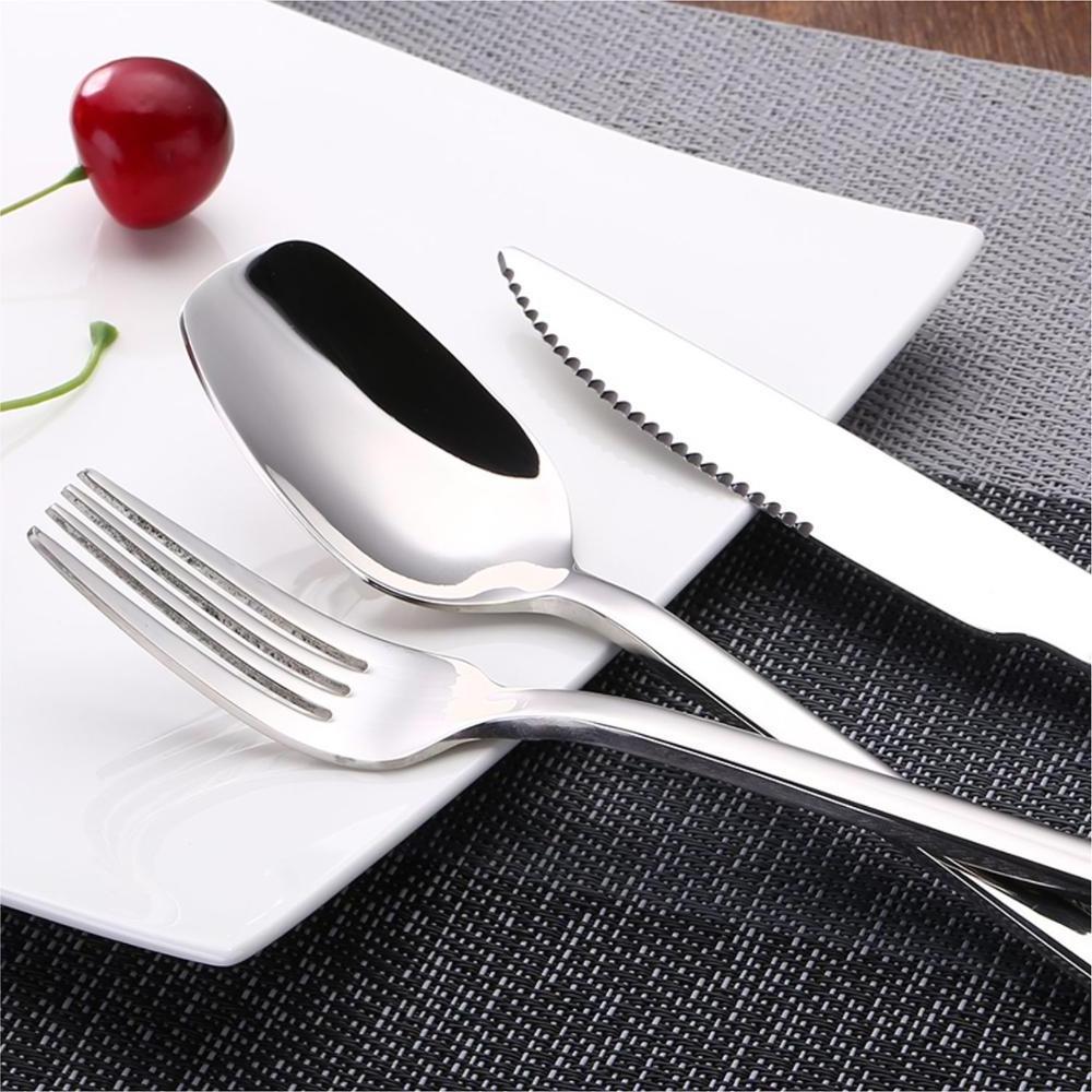 Western Germany Design Square Handle 4pcs Stainless steel 18/10 Spoon Fork Silverware Dinnerware Set