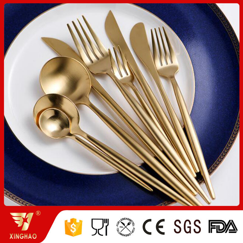 Luxury Italian Stainless Steel Bulk Gold Flatware