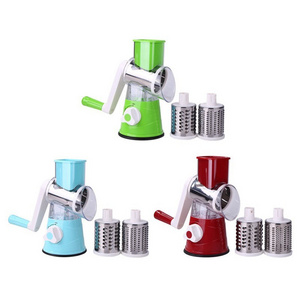 Multifunctional 3 in 1 spiral slicer Hand manual rotary cheese grater Food Slicer Veggie Dicer Vegetable Chopper Cutter