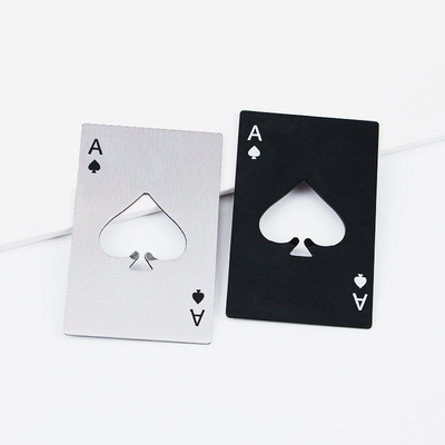 Stainless Steel Ace Spades Unique Design Pocket Card Bottle Opener