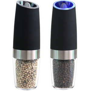 CE Rohs  Automatic Rechargeable USB manual Spic gravity salt pepper Jar Grinder Electric Mill Grinder with blue light