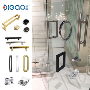 Stainless Steel Solid Square Adhesive Sliding Shower Glass Door Cabinet Door Handle With Locks door hardware