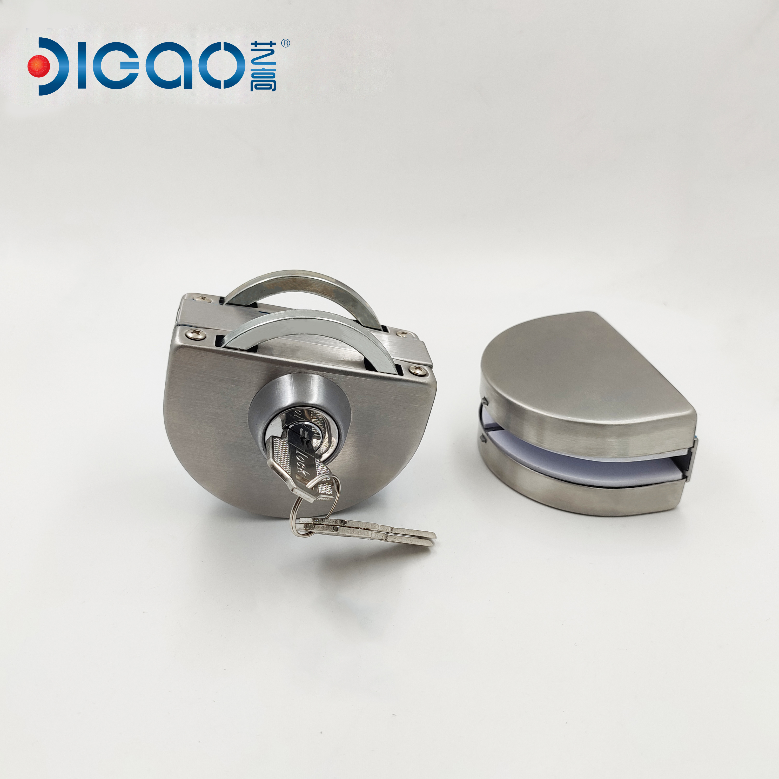 Glass Sliding Stainless Steel Cylindrical Knob Door Lock