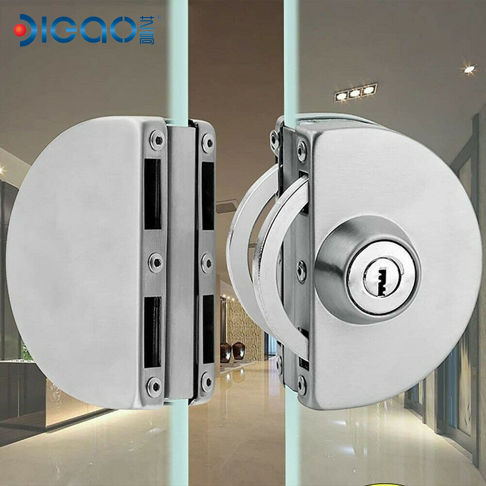 Glass Sliding Stainless Steel Cylindrical Knob Door Lock