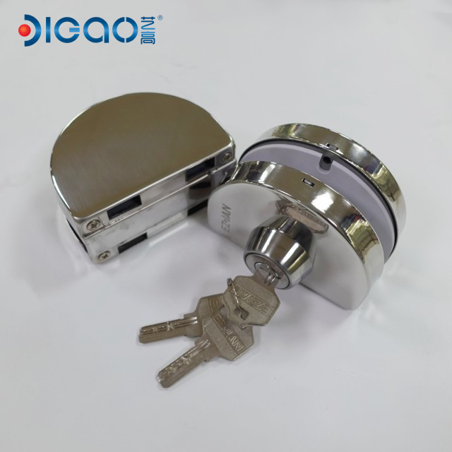 Bathroom Lock No Drilling Stainless Steel Double Glass Door Lock