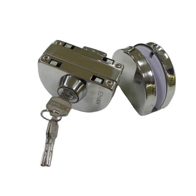 Bathroom Lock No Drilling Stainless Steel Double Glass Door Lock