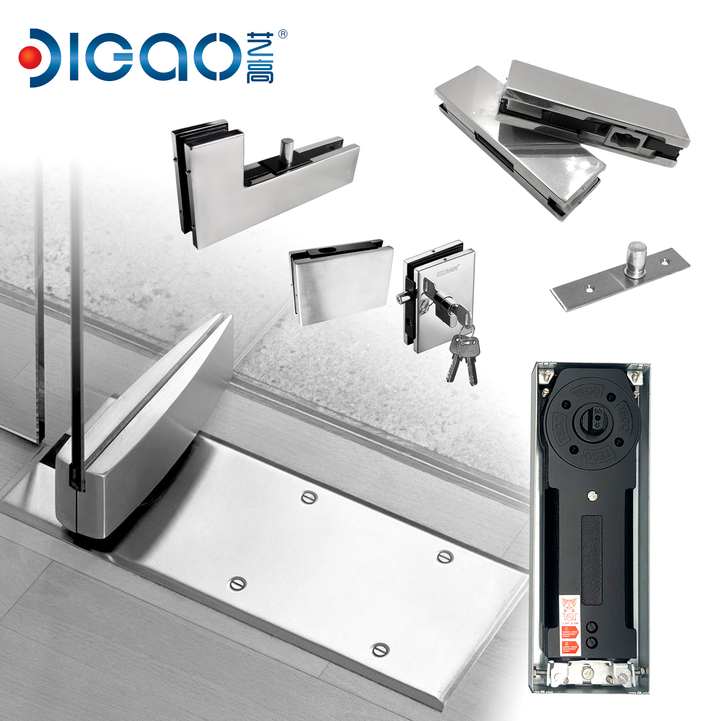 Best Quality China glass door floor hinge floor spring/door closer