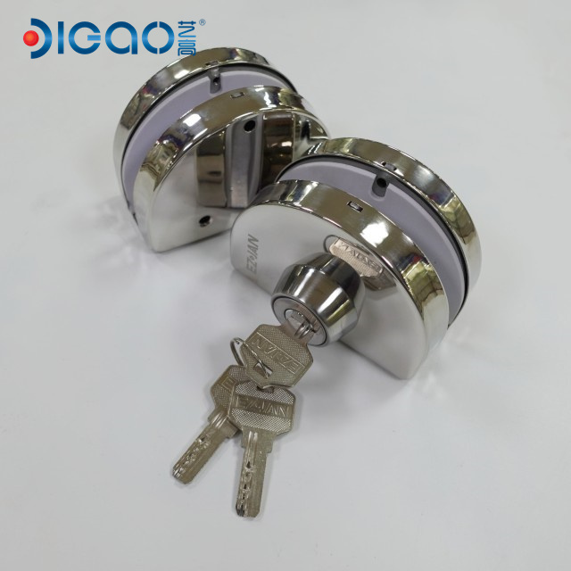 Bathroom Lock No Drilling Stainless Steel Double Glass Door Lock