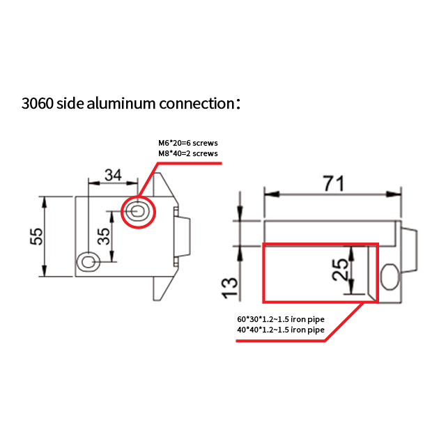 Iron pipe aluminum furniture desk connector hardware factory direct sales