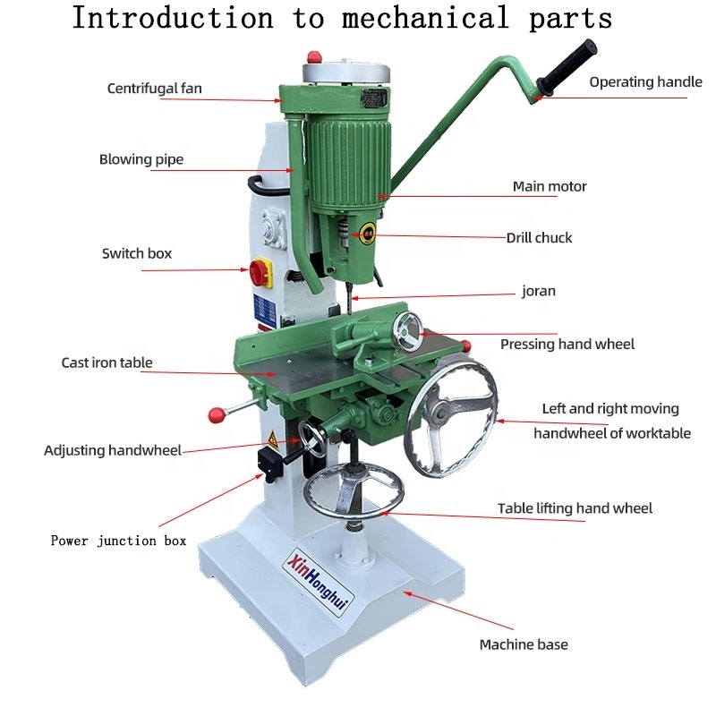 Wood Chain Mortiser Square Drilling Making Machine Hollow Chisel Mortiser For Solid Wooden Door