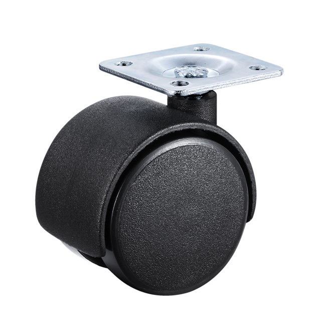 1.5 Inch Plastic office chair braking swivel caster twin caster wheels with brake Furniture Caster