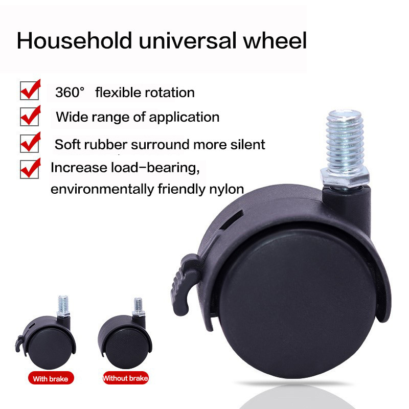 hot sale 2 inch 8mm furniture caster wheel nylon wheels castors plate roller casters wheels for furniture