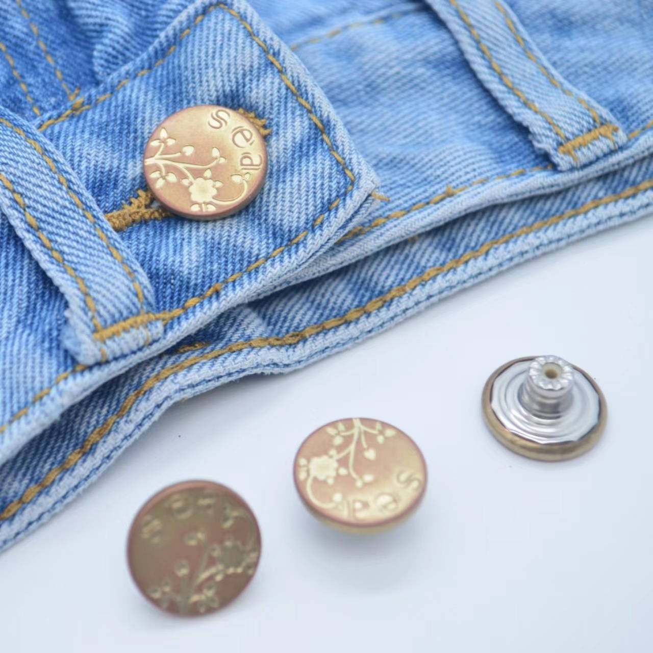 Custom made fashion accessories press stud tack shank denim rivet tack zinc alloy jeans button