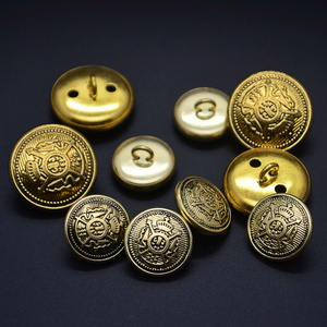 Embossed Suit Jacket Blazer Coat Shank Buttons Gold Custom Brass Zinc Alloy Custom Metal Luxury Custom Logo Plating OEM Round