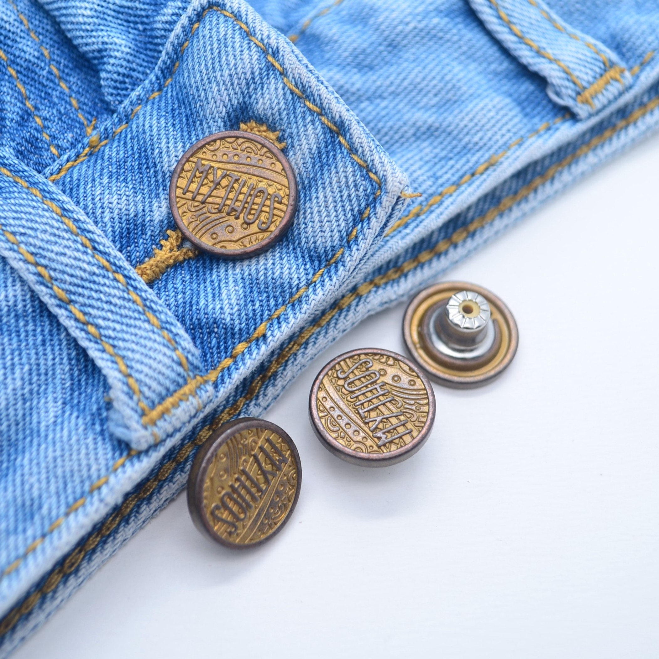 Custom Logo Clothing 17MM Brass Silver Denim Jeans Buttons And Rivets Jean Jacket Buttons for jeans