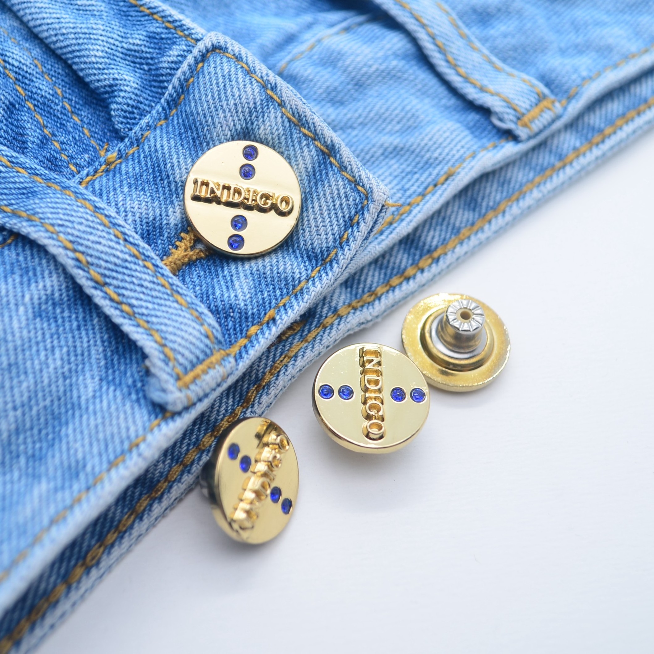 Custom Logo Clothing 17MM Brass Silver Denim Jeans Buttons And Rivets Jean Jacket Buttons for jeans