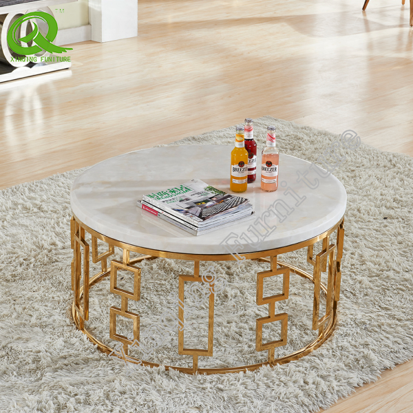 Modern Tempered Glass Stainless Steel Coffee Table