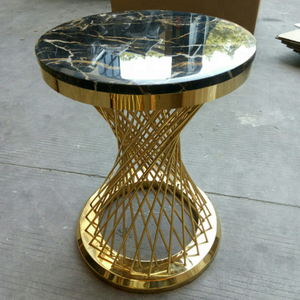 hot sale design stainless steel marble top side end table