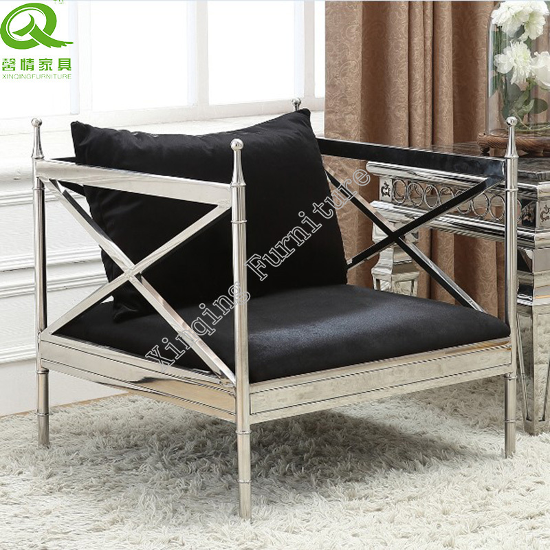 Hot Sale Luxury Sofa Sets Living Room Furniture Stainless Steel Sofa