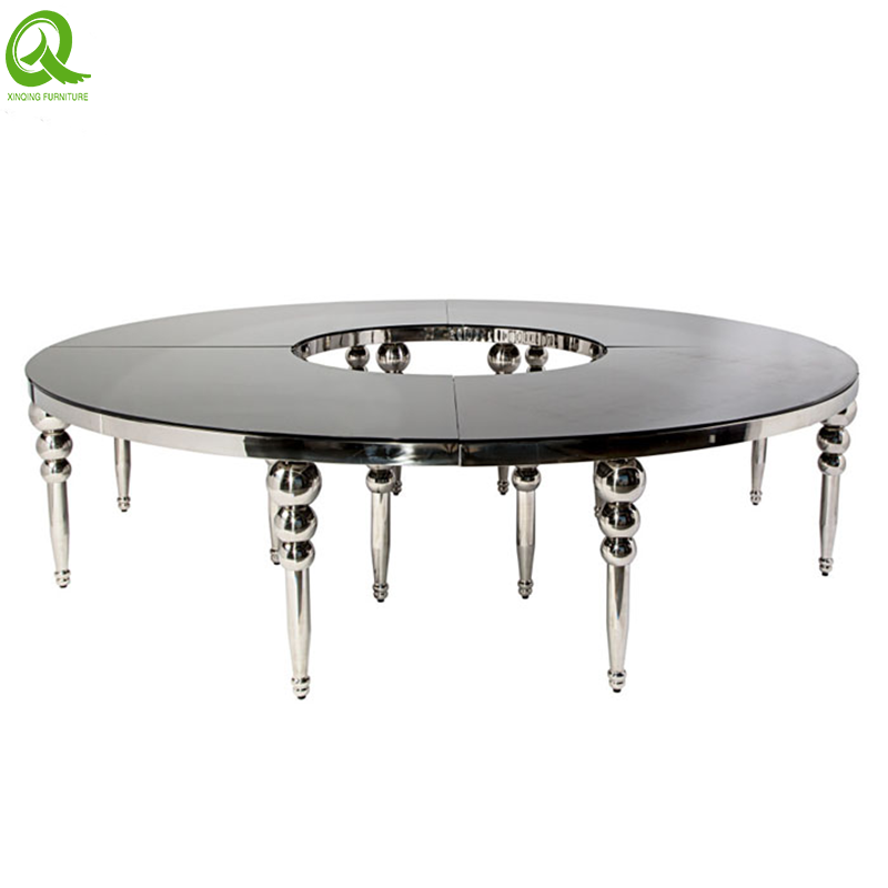 Wholesale Big Round Extra Large Seats Tempered Glass Italian Marble Dining Table TH405