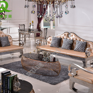 Hot Sale Luxury Sofa Sets Living Room Furniture Stainless Steel Sofa