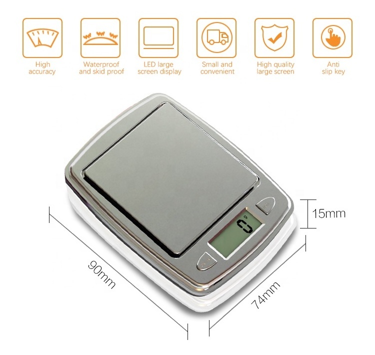 High precision closed fuselage stainless steel 0.1g professional electronic weighting small mini pocket digital jewelry scale