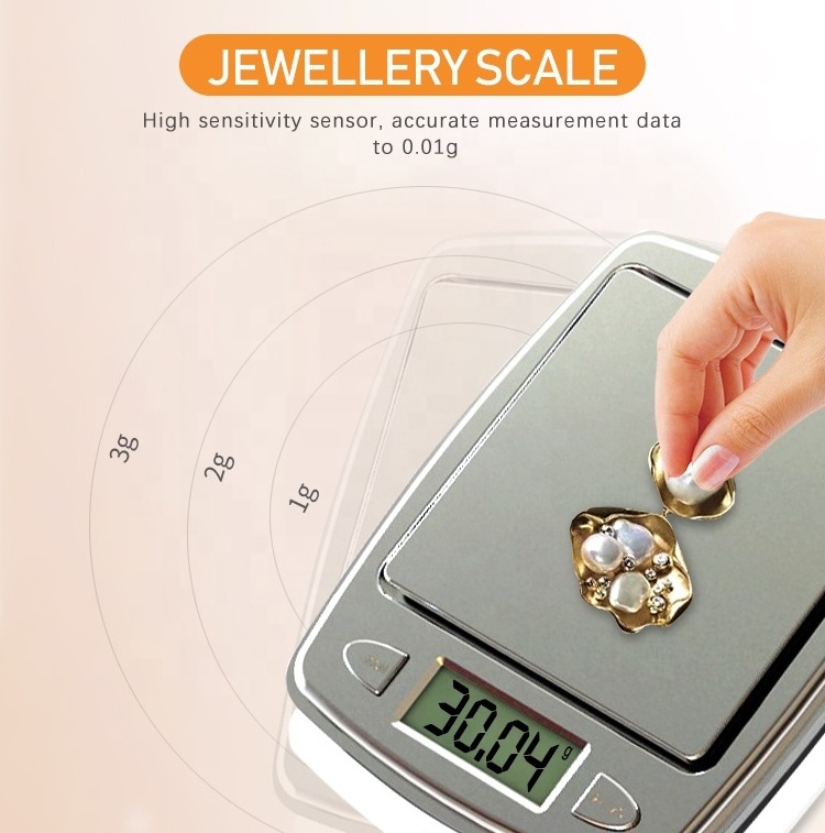 High precision closed fuselage stainless steel 0.1g professional electronic weighting small mini pocket digital jewelry scale