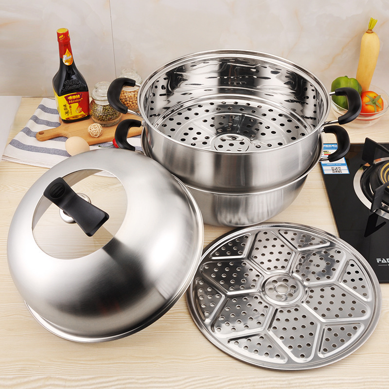 Chef-grade steamer pot high quality food steamer Easy-to-clean stainless steel steamer set