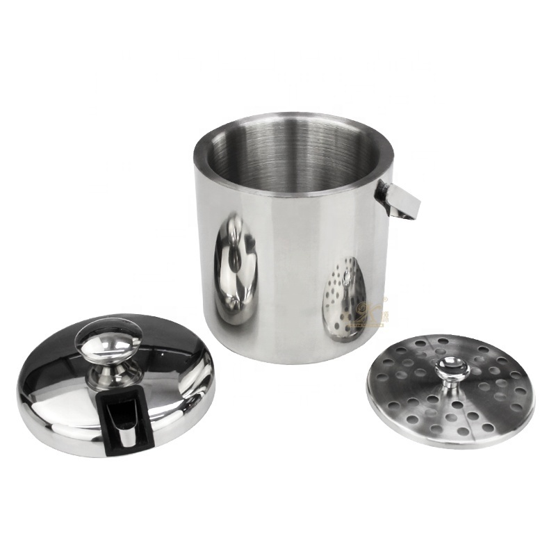 Ice bucket Stainless Steel Double Wall Insulated Metal Big Stainless Steel Copper Buckets Cooler Round ice bucket