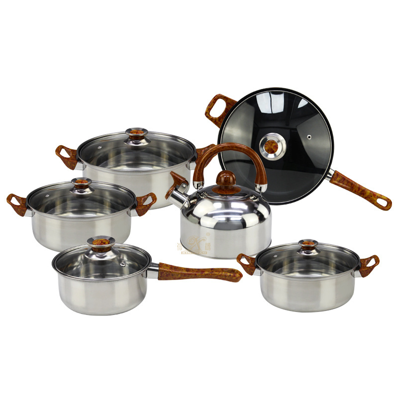 14 years factory experience Stainless steel non stick cookware sets cooking pot ollas de acero nordic casserole